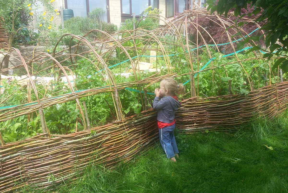 Willow poly-pod with herbs - Ayurvedic Permaculture Garden Design, Finstock, Oxfordshire - Gaiaveda Gardens